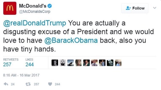 McDonalds Trump tweet