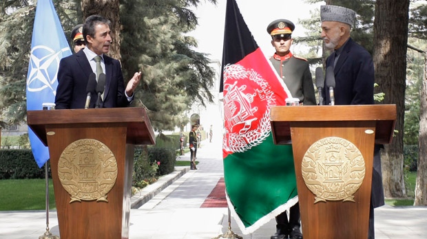Anders Fogh Rasmussen and Hamid Karzai