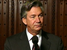 New ambassador to the U.S. Gary Doer speaks to reporters during a press conference from the halls on Parliament Hill, Thursday, Oct. 22, 2009.