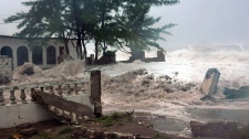 Hurricane Sandy hits Jamaica Cuba