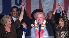 Toronto Mayor Rob Ford celebrates election victory