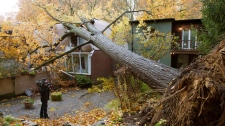 Sandy storm damage Toronto GTA house crushed