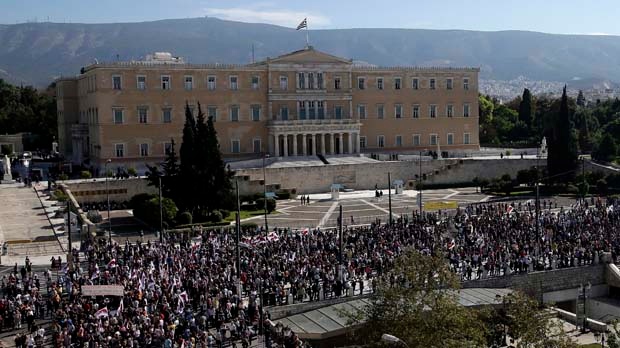 Greece financial crisis austerity strike Athens