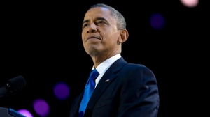U.S. President Barack Obama wins election speech