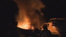 Fire destroys boat Toronto Humber Yacht Club