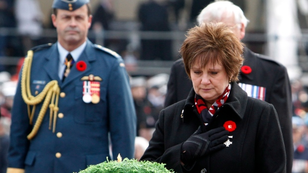 Mother Roxanne Priede at Remembrance Day