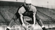 Former CFL commissioner Jake Gaudaur is shown in a football pose in a handout photo. Football was an important distraction for Canadians during the dark days of the Second World War. When the Toronto Royal Canadian Air Force Hurricanes won the 1942 Grey Cup, it boosted the morale of a country deeply affected by war. (HO/ THE CANADIAN PRESS)