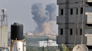 Gaza City explosion rocket Israel