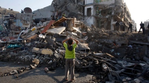 Gaza City Israel rocket explosion blast