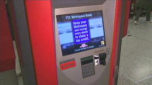 TTC Metropass electronic kiosk subway station