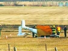 The scene at the fatal aircraft crash in Clearwater township near Barrie on Friday, Nov. 12, 2010.