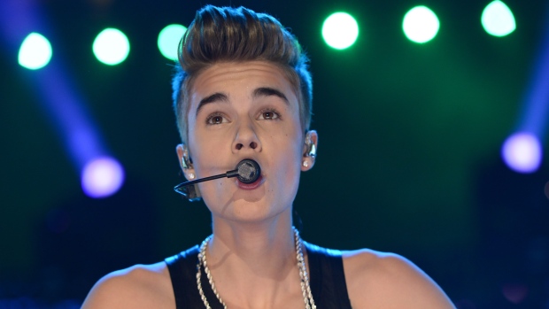 Justin Bieber performs at Grey Cup halftime show