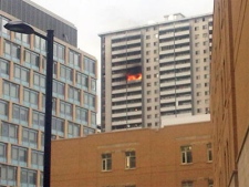 A viewer photo of the fire at 200 Wellesley St. E. on Friday, Sept. 24, 2010. 