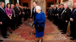 Queen Elizabeth U.K. cabinet meeting Downing St.