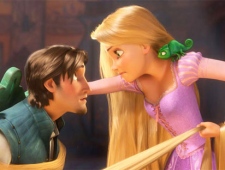 Flynn, voiced by Zachary Levi, and Rapunzel, voiced by Mandy Moore, in Walt Disney Pictures' 'Tangled.'