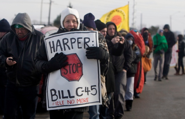 Idle No More protests outside an Oakville plant