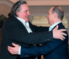 Gerard Depardieu meets Vladimir Putin in Russia