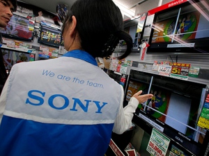 Sony's Bravia liquid crystal display TVs are sold at Labi Yamada electronics store in Tokyo, Japan, Friday, Oct. 29, 2010. Sony Corp. says it returned to black in the July-September quarter on better sales of its PlayStation gaming consoles and personal computers. (AP Photo/Itsuo Inouye)
