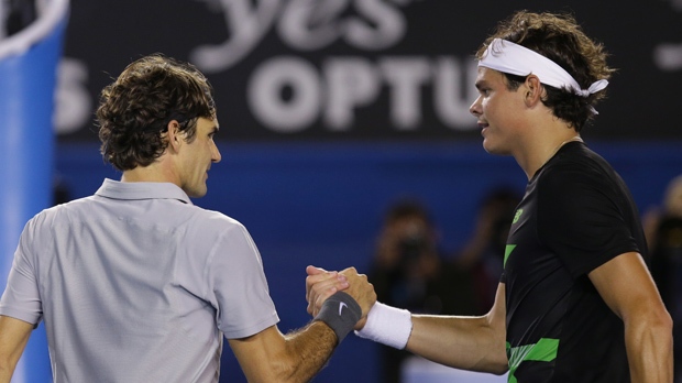 Roger Federer Milos Raonic Australian Open tennis