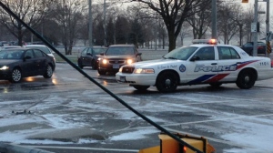 Toronto icy roads crash Lake Shore Boulevard