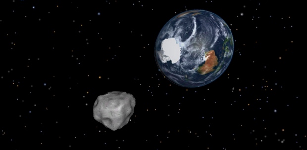 Asteroid 2012 DA14 brush past Earth satellite ring