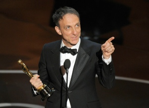 Mychael Danna accepts the award for best original score for "Life of Pi" during the Oscars at the Dolby Theatre on Sunday Feb. 24, 2013, in Los Angeles. (AP/ Invision/ Chris Pizzello)