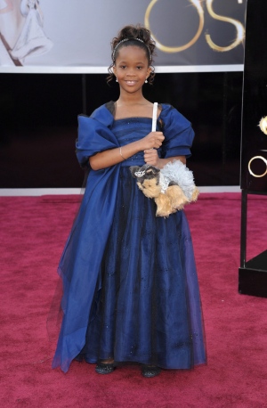 Actress Quvenzhane Wallis arrives at the 85th Academy Awards at the Dolby Theatre in Los Angeles on Sunday, Feb. 24, 2013. (Photo by John Shearer/Invision/AP)