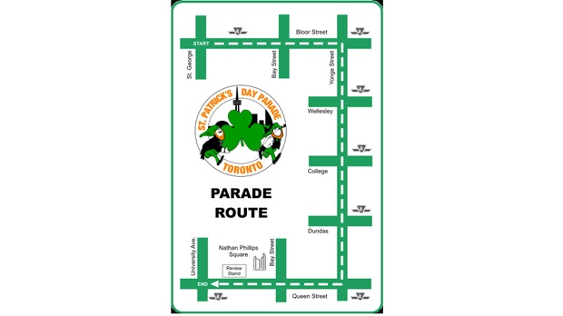 St. Patrick's Day Parade route