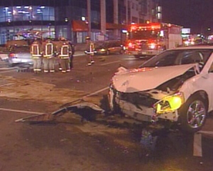 An accident that could have been deadly is being blamed on street racing in Toronto on Tuesday, April 1, 2008.