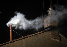 White smoke Sistine Chapel chimney new pope