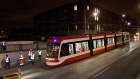 The TTC's newest streetcar is shown while on its maiden voyage early on March 14, 2013. (Brad Ross/Twitter.com)