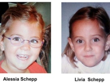 This undated photo released by the forestry police of Cerignola, southern Italy, shows 6-year old twin girls Alessia (left) and Livia Schepp. (AP Photo/Forestry Police)
