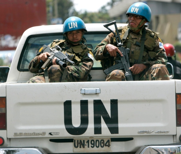 Armed UN soldiers