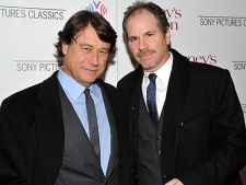 Co-producer Robert Lantos, left, and director Richard J. Lewis attend the premiere of "Barney's Version" at the Paris Theater on Monday, Jan. 10, 2011 in New York. (AP Photo/Evan Agostini)