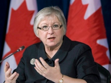 Auditor general Sheila Fraser is shown holding a news conference after the release of her fall report on Parliament Hill in Ottawa, Tuesday October 26, 2010. (THE CANADIAN PRESS/Adrian Wyld)