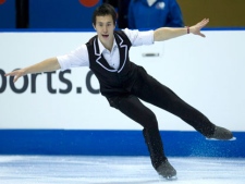 Patrick Chan, of Toronto, skates to his first place finish in the Senior Men Short Program category at the BMO Skate Canada Nationals in Victoria, B.C. Saturday, Jan. 22, 2011. (THE CANADIAN PRESS/Jonathan Hayward)