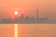 Downtown Toronto skyline sunrise