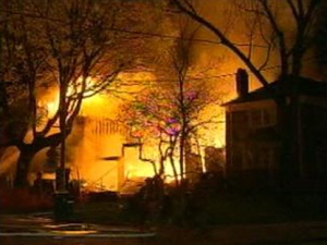 A house under construction on St. Clements Avenue was destroyed in an early-morning fire Thursday, May 5, 2011.