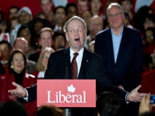 Former prime minister Jean Chretien addresses a rally prior to introducing Liberal leader Michael Ignatieff Wednesday, April 27, 2011 in Toronto. (THE CANADIAN PRESS/Paul Chiasson)
