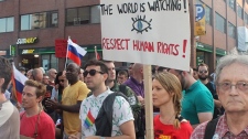 Russia gay law Toronto protest