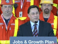 Energy Minister Brad Duguid speaks at the  tunnel groundbreaking in Niagara Falls, Ont., on Friday, May 13, 2011. (CTV)
