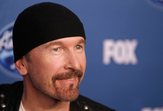 The Edge is seen backstage at the "American Idol" finale on Wednesday, May 25, 2011, in Los Angeles. (AP Photo/Matt Sayles)