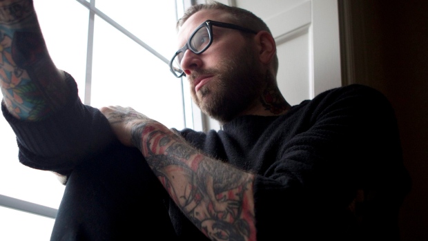 Dallas Green is photographed in Toronto as he promotes City and Colour's new album 'Little Hell' on Tuesday May 17, 2011. Green says that despite his burgeoning solo career, he still sees himself returning to sing for Alexisonfire eventually. (THE CANADIAN PRESS/Chris Young)