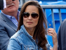 Pippa Middleton, sister of Kate, Duchess of Cambridge, is seen in the audience at the Queen's Grass Court Championship in London, Thursday, June 9, 2011. (AP Photo/Kirsty Wigglesworth)