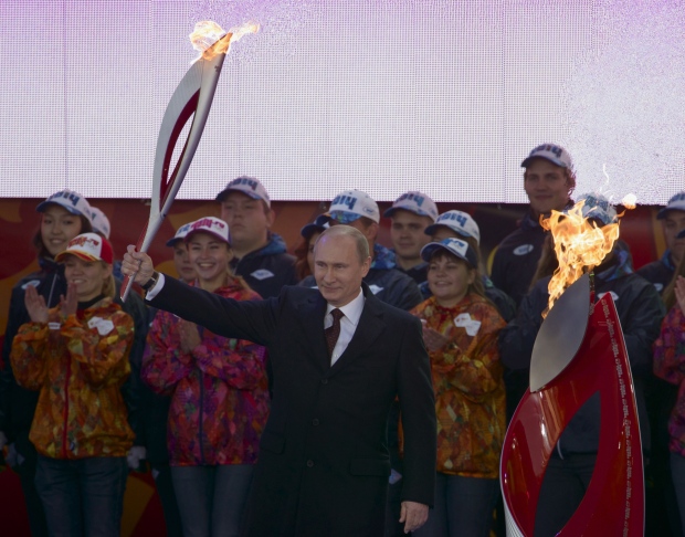 Russia Putin Olympic torch relay Sochi