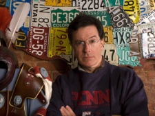 Stephen Colbert is photographed at his office in New York on April 9, 2008. (AP Photo / Jim Cooper, file)