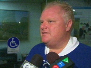 Toronto Mayor Rob Ford speaks to the media at city hall on Monday, June 27, 2011. 