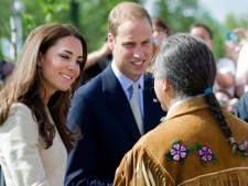 Prince William and wife Kate, The Duke and Duchess of Cambridge, meet with people as they take part in northern activities in Yellowknife, Northwest Territories, in Canada on Tuesday, July 5, 2011. (AP Photo/The Canadian Press, Nathan Denette)
