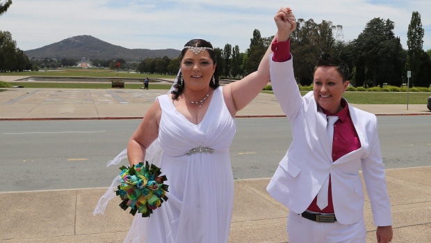 Same sex couples marry in Australia