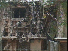 A Richmond Hill townhouse, which was destroyed bty fire Saturday night, is shown. (CP24)